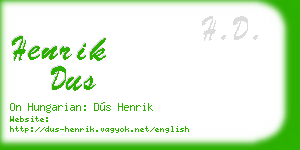 henrik dus business card